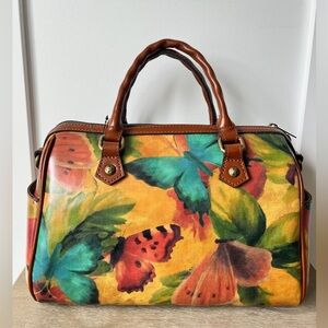 Patricia Nash Watercolor Butterfly Skye Satchel crossbody NWT